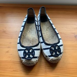 Tory Burch Striped T-shirt Ballet Espadrille Flats